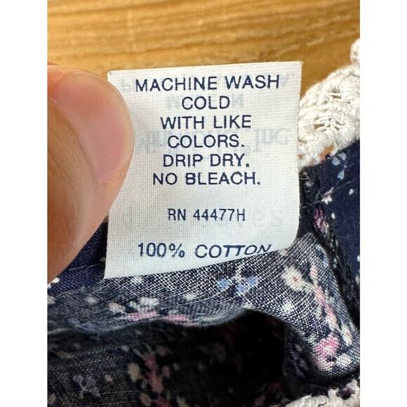 Vintage Mini World Inc Floral Lace Trim Dress Size 4 Girl’s Blue - Picture 4 of 8